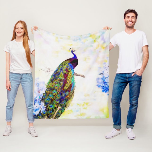 Heller Pfau Fleecedecke (Beispiel)