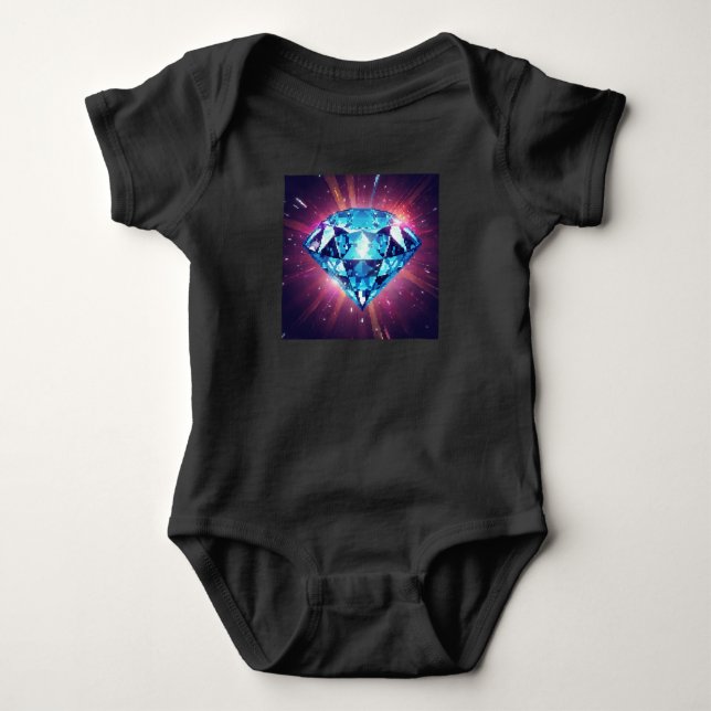 Heller pixeliger Diamant  Baby Strampler (Vorderseite)
