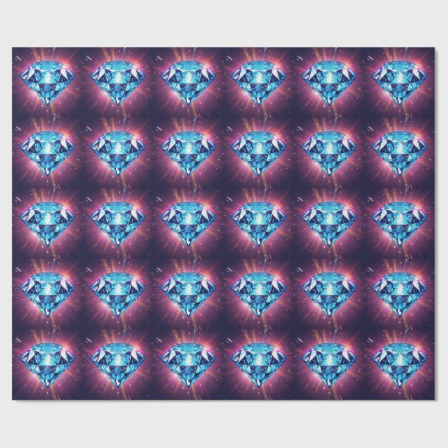 Heller pixeliger Diamant  Geschenkpapier (Flach)