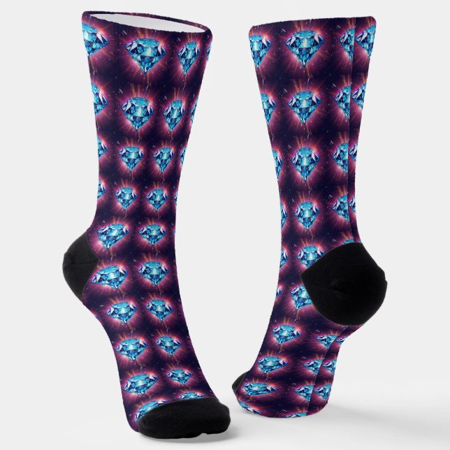 Heller pixeliger Diamant  Socken (Gewinkelt)