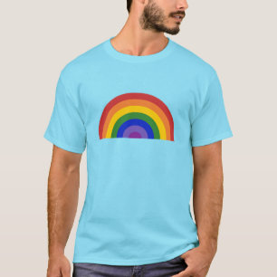 Heller Regenbogen auf dem hellblauen LGBT-Prix T-Shirt