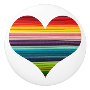 Heller Regenbogen des viele Farbherz-Entwurfs Keramikknauf