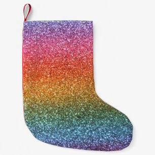 Heller Regenbogen-Glitter Kleiner Weihnachtsstrumpf