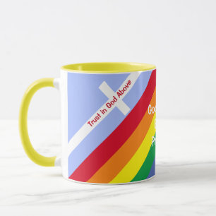 Heller Regenbogen mit Kreuzen inspirierend Niedlic Tasse