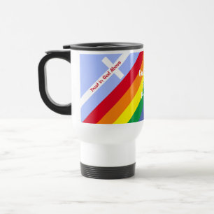 Heller Regenbogen mit Kreuzen inspirierende Niedli Reisebecher