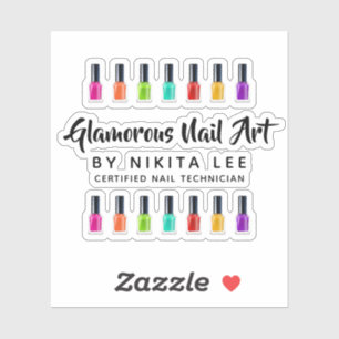 Heller Regenbogen-Nagellack Kunst Tech Salon Logo Aufkleber