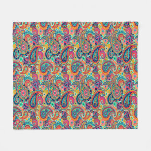 Heller Regenbogen Paisley Fleecedecke