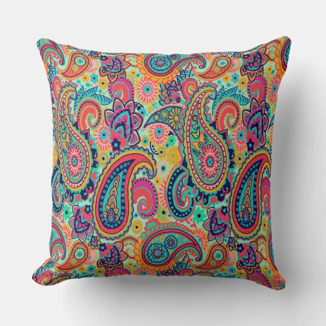 Heller Regenbogen Paisley Kissen