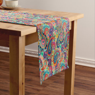 Heller Regenbogen Paisley Kurzer Tischläufer