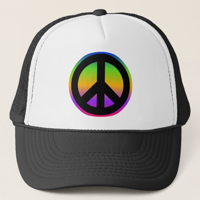 Heller Regenbogen Truckerkappe (Vorderseite)