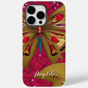 Heller Rot und Gold Schmetterling Personalisierter Case-Mate iPhone 14 Pro Max Hülle