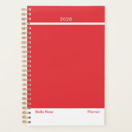 Heller roter minimalistischer Planer