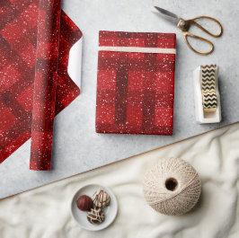 Heller Rubinroter Glanz Glitter Muster Geschenkpapier