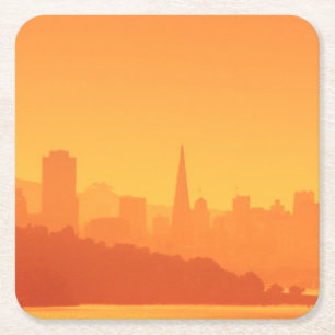 Heller San Francisco Sonnenuntergang Rechteckiger Pappuntersetzer