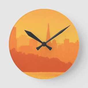 Heller San Francisco Sonnenuntergang Runde Wanduhr