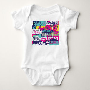 Heller Slogan: Nahtlose Abstrakte Mode Baby Strampler