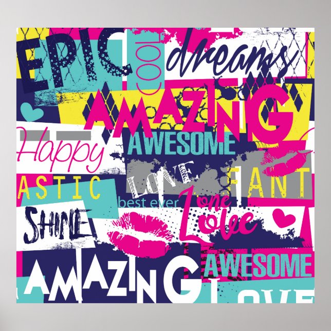 Heller Slogan: Nahtlose Abstrakte Mode Poster (Vorne)