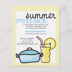 Heller Sommer Potluck Einladung