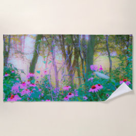 Heller Sonnenaufgang mit rosa Türmen in meinem Gar Strandtuch