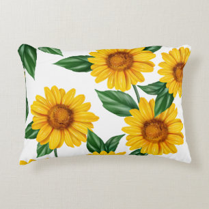 Heller Sonnenblumengarten - Frischer Blumenschmuck Dekokissen