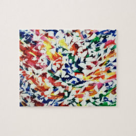 Heller Spaß künstlerisch blau-gelbe Abstrakte Farb Puzzle