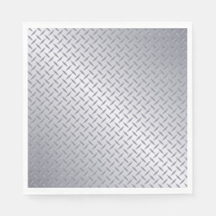 Heller Stahl-Diamantplatten-Look Serviette