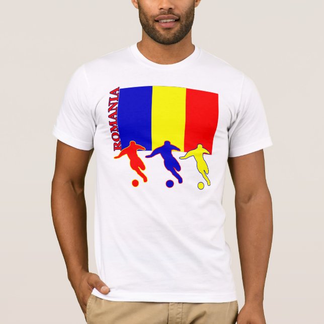 Heller T - Shirt Fußball-Rumäniens (Vorderseite)