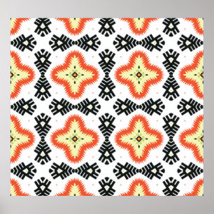 Heller Teppich: Ethnisch-aztekische Ornamente Poster