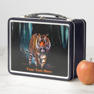 Heller Tiger Dunkler Wald Metall Brotdose