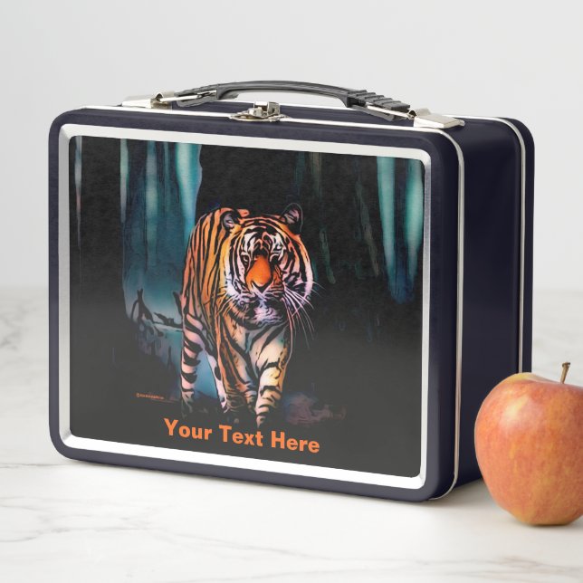 Heller Tiger Dunkler Wald Metall Brotdose (Beispiel)