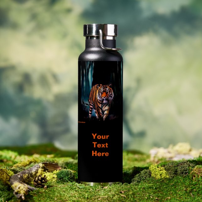 Heller Tiger Dunkler Wald Trinkflasche (Außenbereich (gedreht))
