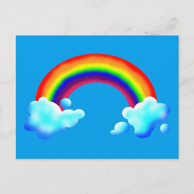 Heller u. bunter Regenbogen Postkarte (Vorderseite)