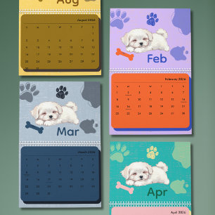 Heller und niedlicher Hunde-Kunstkalender 2026 Kalender