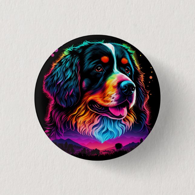 Heller und schöner Berner Hund Button (Vorderseite)
