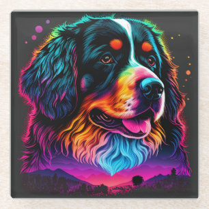Heller und schöner Berner Hund Glasuntersetzer