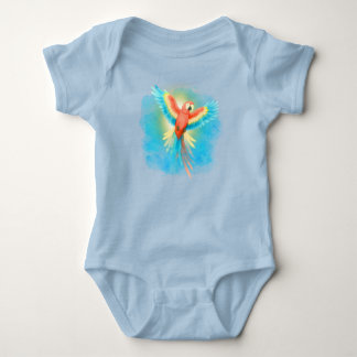 Heller und schöner fliegender Scharlachara mit Him Baby Strampler