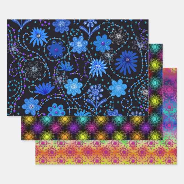 Heller und schöner Hippie Stil Geschenkpapier Set (Set)