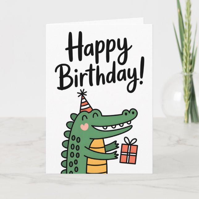 Heller und süßer Flamingo-Geburtstag Karte (Vorderseite)