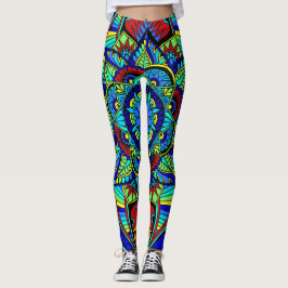 Heller voller Mandala-Entwurf Leggings