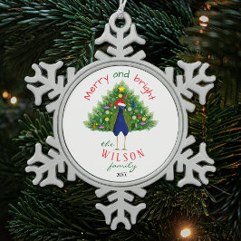 Heller Weihnachtsbaum-Pfau-Papier-Schmuck Karte Schneeflocken Zinn-Ornament