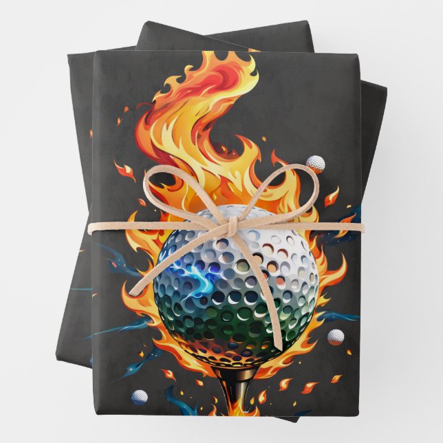 Heller weißer Golfball Geschenkpapier Set (Beispiel)