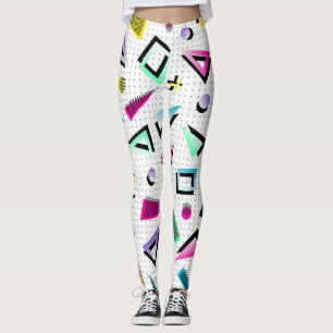 Heller weißer Pop Art der 80er Jahre Leggings