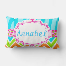 Heller Zebra-Leopard und Zickzack personalisiertes Lendenkissen