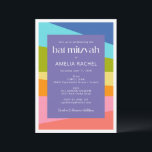 Helles Abstrakt geometrisches Rainbow Bat Mitzvah Einladung<br><div class="desc">Helle Abstrakte geometrische Regenbogenbat Mitzvah Einladung</div>