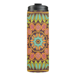 Helles abstraktes Blumendesign. Thermosbecher