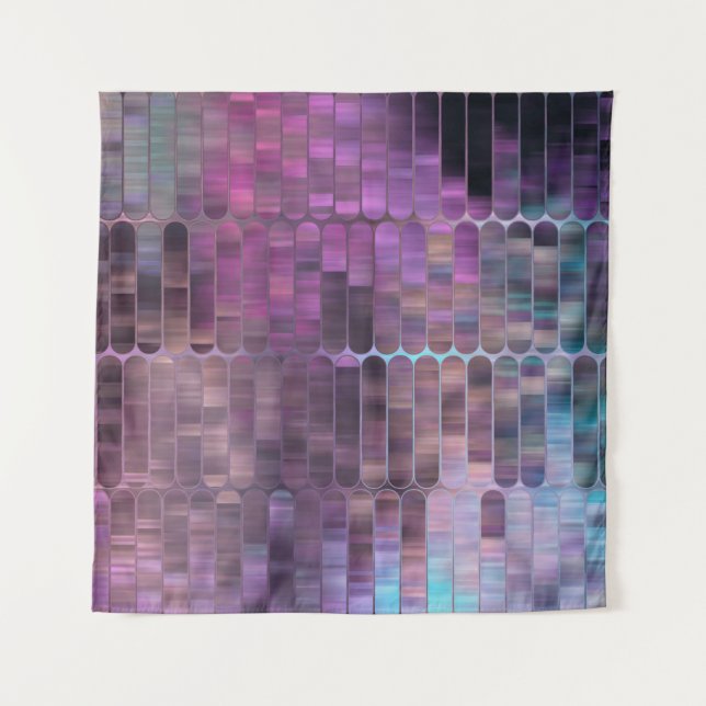 Helles abstraktes Mosaik mit Glanz Wandteppich (Vorderseite)