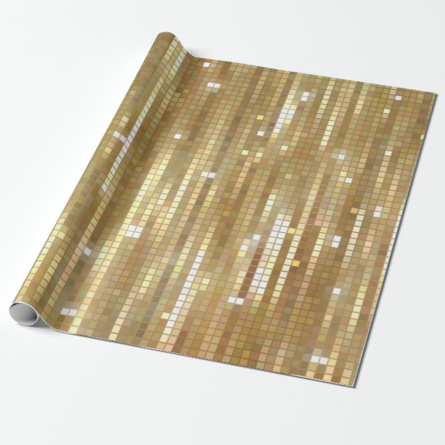 Helles, abstraktes Mosaik mit goldfarbenem Hinterg Geschenkpapier (Ungerollt)