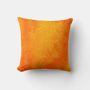 Helles, abstraktes Mosaik-Orange-Hintergrund mit G Kissen