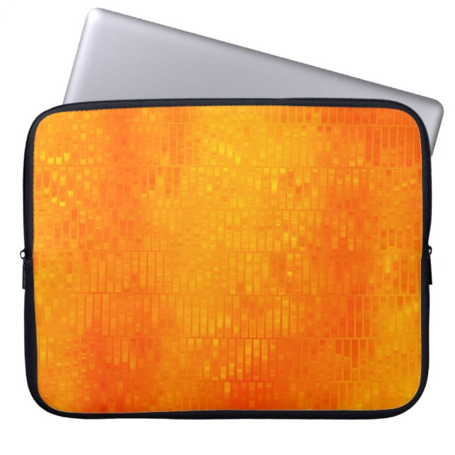 Helles, abstraktes Mosaik-Orange-Hintergrund mit G Laptopschutzhülle (Vorderseite)