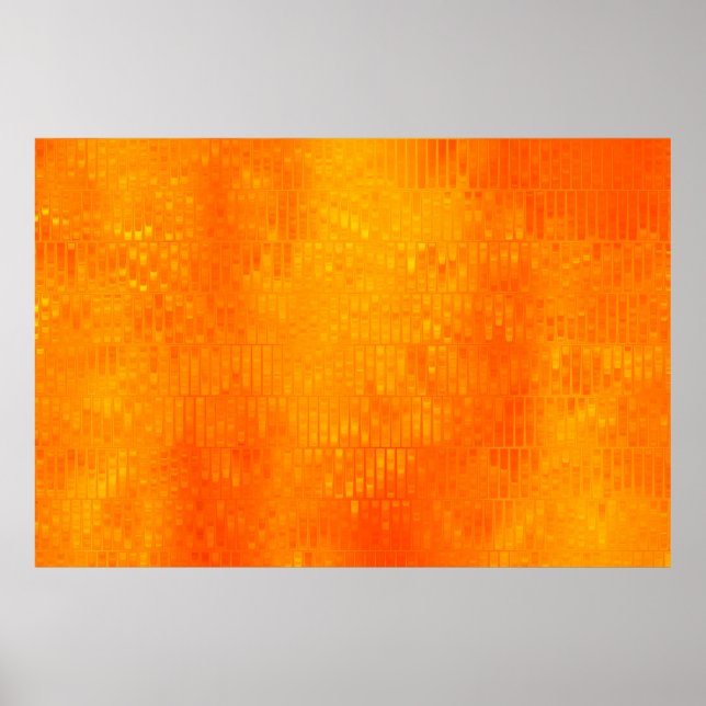 Helles, abstraktes Mosaik-Orange-Hintergrund mit G Poster (Vorne)
